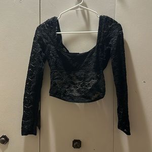 Lace crop top - good condition- lightly worn - long sleeved